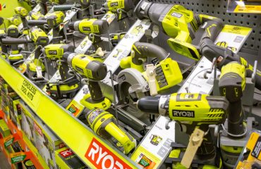 Ryobi display at hardware store