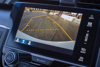 Car backup camera screen dashboard