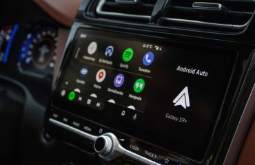 Android Auto interface on vehicle dashboard