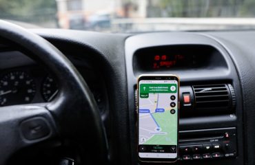 Google Maps on a phone in a car