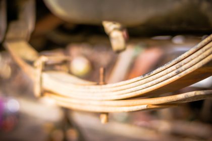 leaf spring suspension closeup