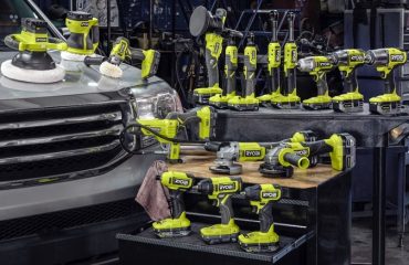 Ryobi automotive tools in workshop