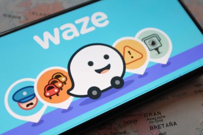 Waze app on smartphone